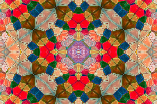 染色玻璃拼花背景圖案 無分層