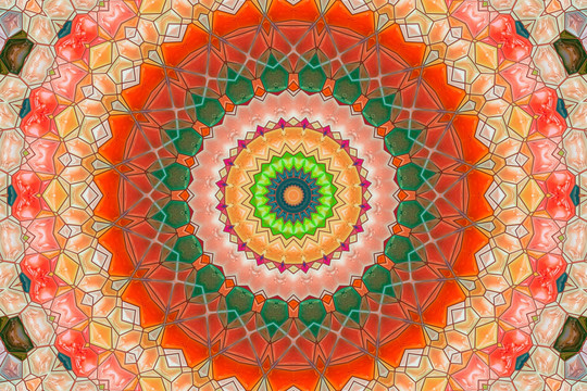 染色玻璃拼花背景圖案 無分層