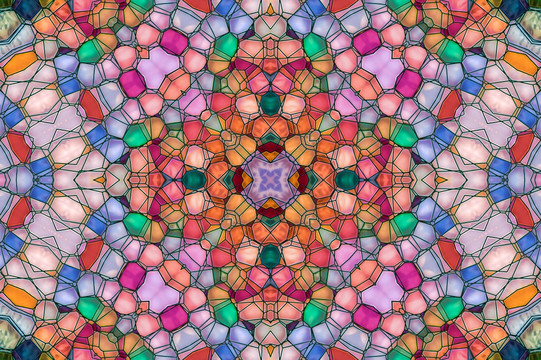 染色玻璃拼花背景圖案 無分層