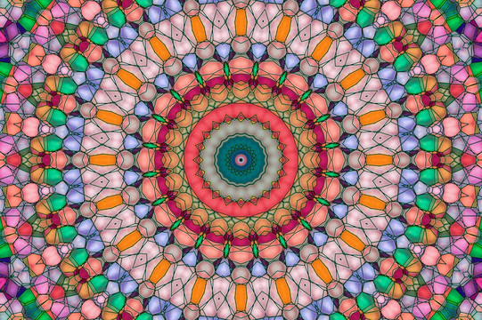 染色玻璃拼花背景圖案 無(wú)分層