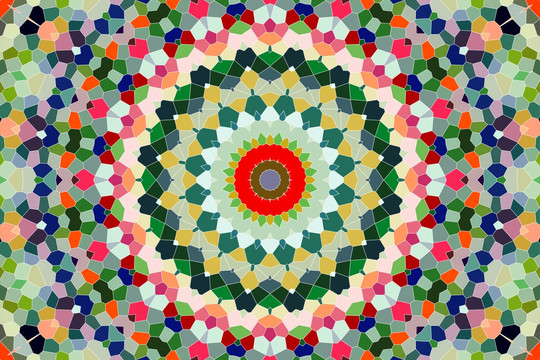 染色玻璃拼花背景圖案 無分層