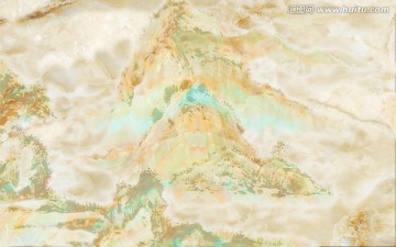 山水風(fēng)景水彩意境大理石紋背景墻