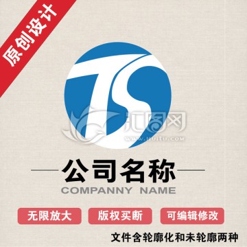 T字母水TS字母logo