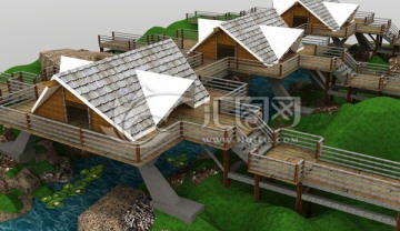 景觀湖木屋模型設(shè)計