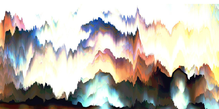水墨山水 寬幅 合層