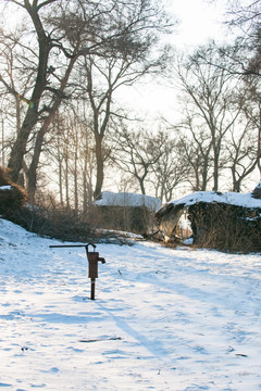 东北村庄雪景