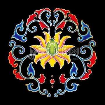 古典花紋彩圖