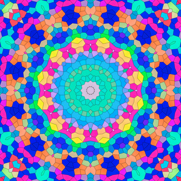 幾何花型玻璃圖案