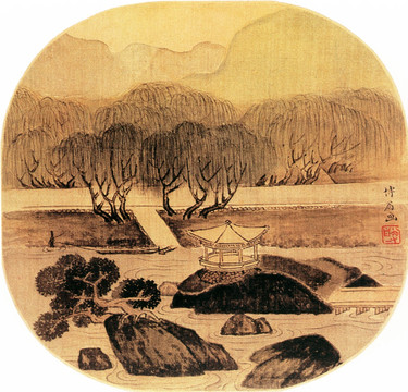 傅眉 山水圖