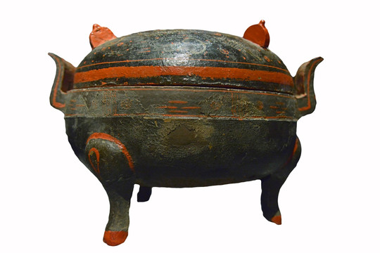 西汉髹漆陶鼎 汉代陶制漆器
