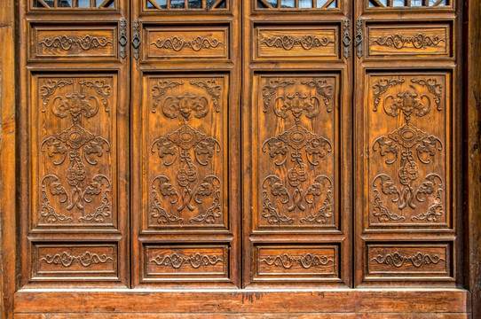 古民居中式雕花木门窗