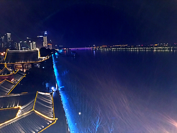 杜甫江阁 湘江 夜景