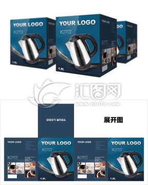 電熱水壺紙箱彩色包裝設(shè)計(jì)