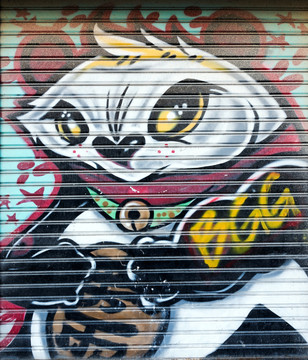 街头熊猫涂鸦