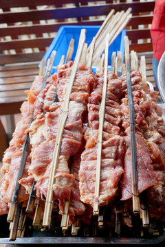 傣族烧烤肉串 傣族猪排烤串
