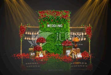 森系婚禮紅色迎賓區(qū)