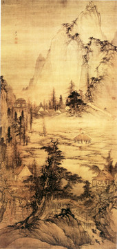 吳宏 負(fù)郭村居圖