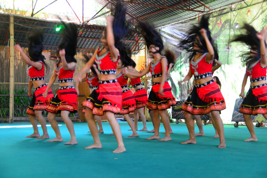 佤族舞蹈表演 木鼓舞 甩发舞