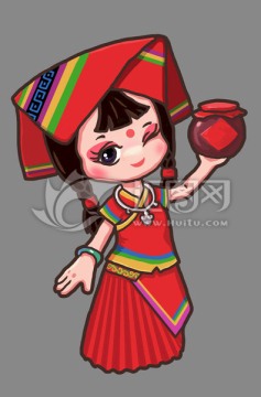 Q版少數(shù)民族少女