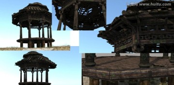 有歷史感的涼亭中國古建3D模型
