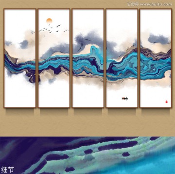 水墨山水畫 新中式意境水墨畫