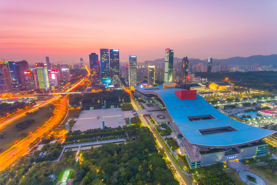 市民广场夜景全景