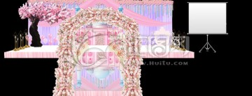 粉色櫻花城堡婚禮