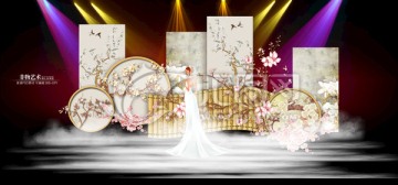 新中式中国风婚礼舞台效果图