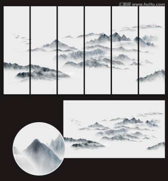 新中式禪意山水裝飾畫