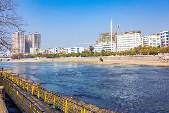 宜春袁水河河流风光