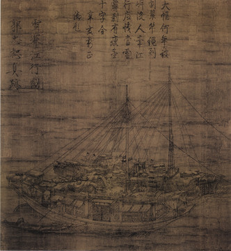 雪霽江行圖