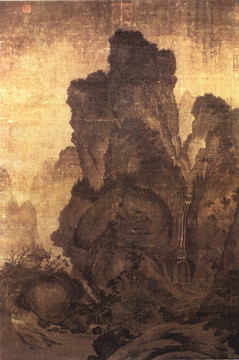 山溪待渡圖