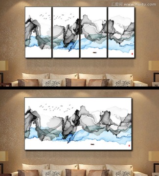 抽象意境水墨畫 新中式裝飾畫