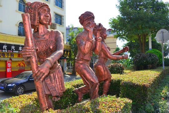 景洪城市雕塑 哈尼族雕塑