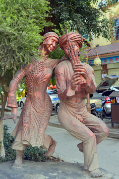 景洪城市雕塑 拉祜族雕塑