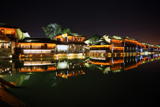 乌镇西栅夜景 乌镇 西栅 夜景