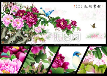 牡丹 對(duì)鳥(niǎo) 姹紫嫣紅