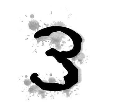 水墨數(shù)字 3 分層