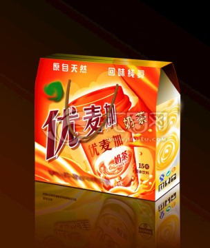 優(yōu)樂美奶茶禮盒包裝展開圖