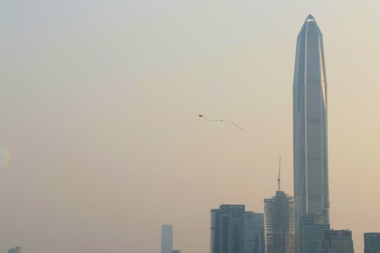 市民中心的风筝 夕阳西下