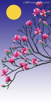 玉蘭花玄關畫