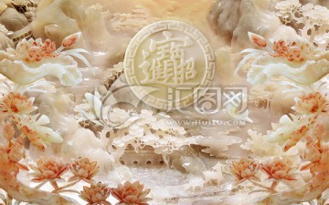 玉雕風景山水圖