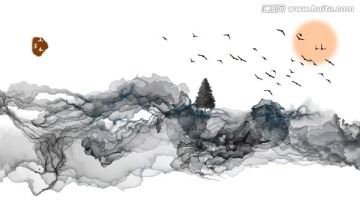 抽象水墨畫