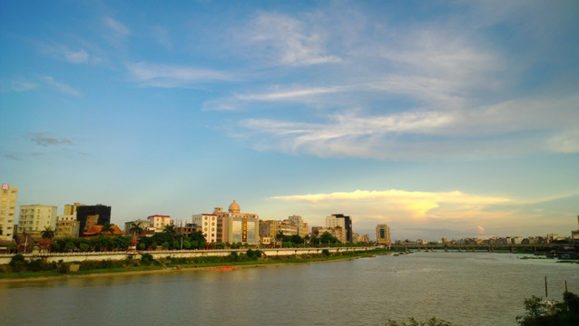 化州城市风光日落 夕阳