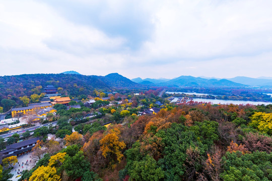 远眺西湖风景区