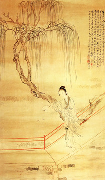 費(fèi)以耕 撲蝶圖