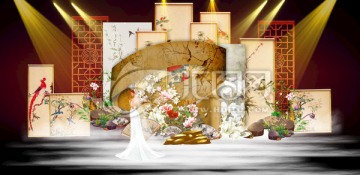 新中式婚禮舞臺(tái)效果圖