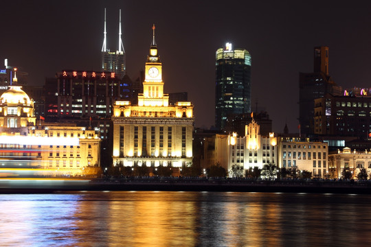 上海浦西夜景 浦西建筑夜景