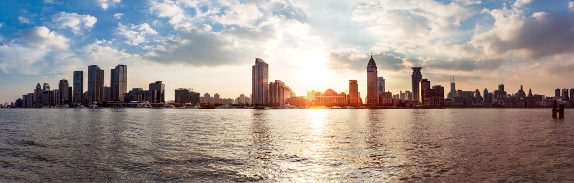 上海黄浦江外滩全景