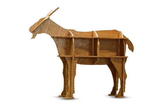山羊造型的拼合式木柜